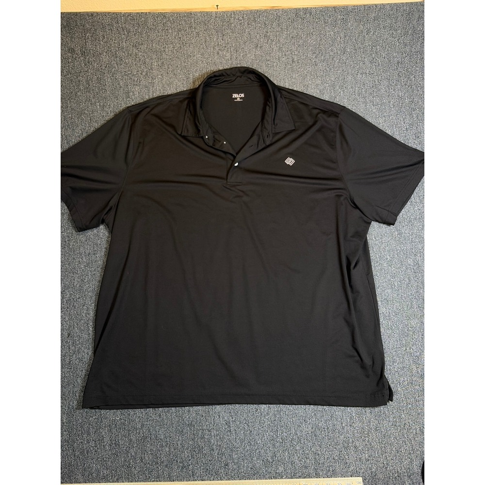 Zelos Mens 2X Black Performance Polo Shirt Short Sleeve Reflective Athletic Golf